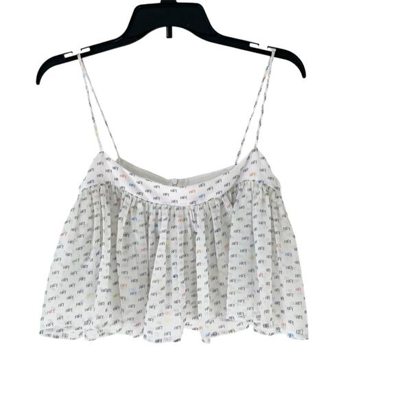 Koch Brooke Hey Print White Crop Tank Blouse size XS - Picture 4 of 10